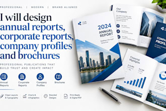 design annual reports, corporate reports, company profiles, and brochures