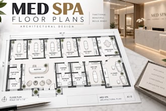 design med spa floor plans, treatment rooms with reception layouts