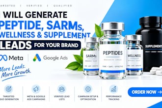 generate peptide, sarms, wellness and supplement leads for your brand fast
