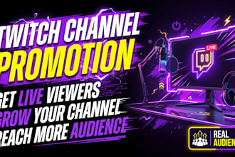 promote your twitch for channel promotion get live viewers, rank for partner