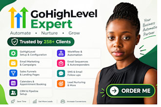 be your gohighlevel expert ghl CRM automation, ghl landing page, sales funnel