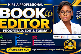 do professional book editing and proofreading, book editor
