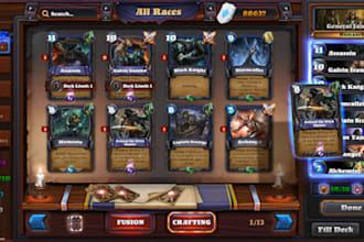develop tarot card game in unity, 2d multiplayer tcg, ccg and mobile game
