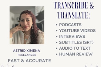 transcriptions in english and spanish, audio to text conversion and subtitles