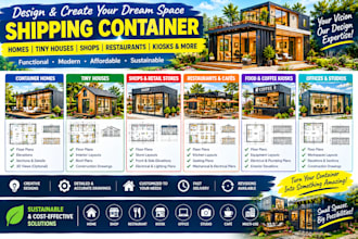 design shipping container homes, tiny houses, shops, restaurants, kiosk etc