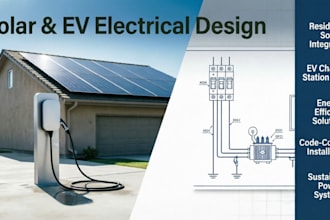design solar panel upgrade and ev charger electrical layouts for ca and tx