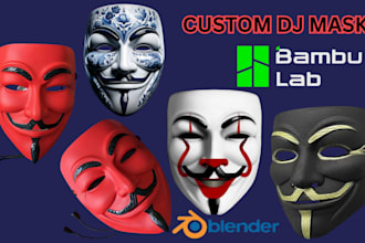 sculpt 3d printable dj mask halloween cosplay helmet stl 3mf obj blender files