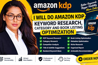 do amazon KDP keyword research, category and book listing optimization