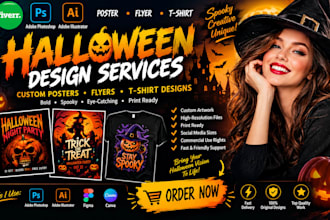 design spooky halloween poster flyer tshirt design
