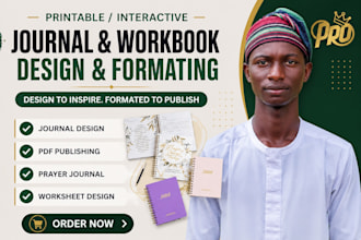 create prayer journal design, workbook design, planner design journal design