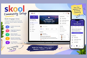 setup skool community for coaches, course creators, educators skool course setup