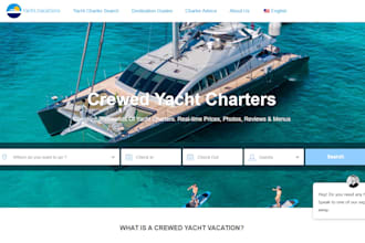 build yacht charter website, yatch holiday, vacation, boat cruise rental website