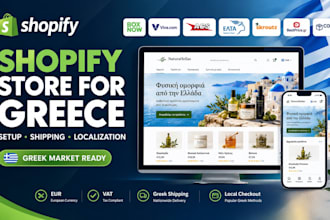 setup shopify ecommerce store for greece with payment shipping and localization