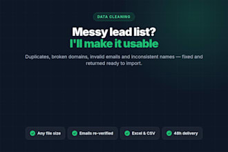 clean, deduplicate and enrich your existing lead list