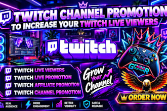 create organic twitch channel promotion to increase your twitch live view