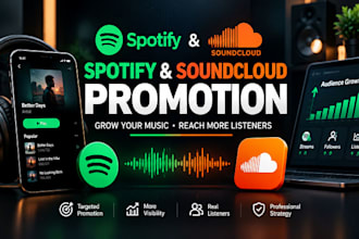 do spotify music promotion for growth and soundcloud promotion in 24 hours