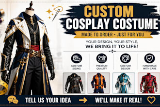 create custom cosplay costumes, outfits, armor and game for you