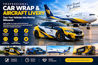 design vehicle livery, van wrap, truck wrap, and car branding