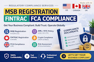 do msb registration, fintrac, fca compliance and aml kyc