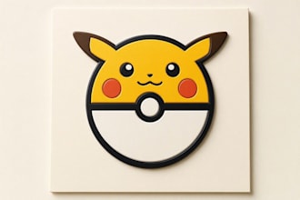 design a modern pikachu poké ball logo for your brand