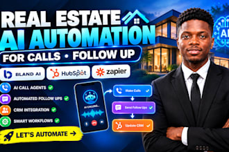build real estate ai automation for calls follow up in bland ai hubpot zapier