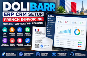 setup configure dolibarr erp CRM factur x french e invoicing workflow automation