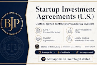 draft a startup investor agreement for founders and investors