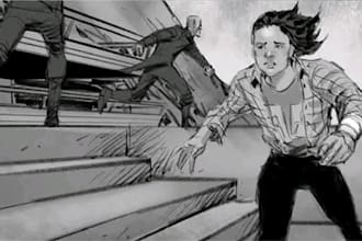 draw a professional storyboard for film,tv,ads,game and videos