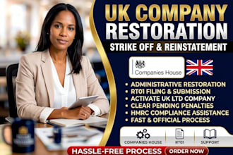 restore UK company, reinstate strike off UK ltd, activate company house rt01