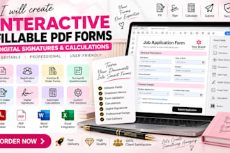 create interactive fillable PDF forms, digital signatures and calculations