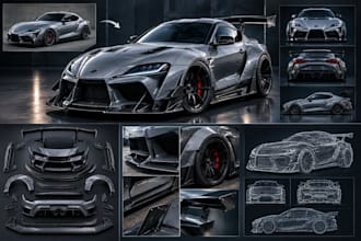 3d car model design custom car body kits widebody and automotive aero parts