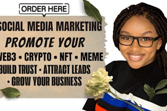 social media market crypto token web3 meme nft project promote any website link