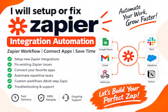 setup or fix zapier automation, integration and workflows