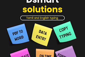 do accurate tamil and english typing and data entry