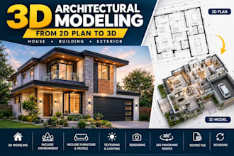 create a detailed 3d architectural model from your floor plans