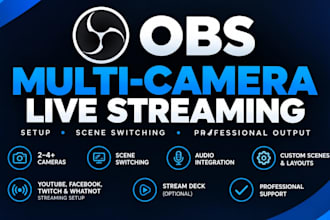 set up multi camera live streaming in obs studio