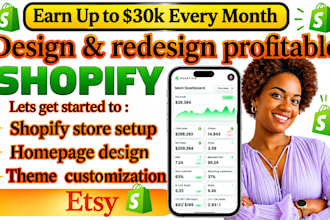 design or redesign a professional shopify store website