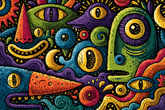 create psychedelic and trippy style illustration