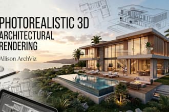 create photorealistic 3d architectural rendering and visualization