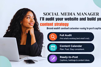 audit your website create social media content strategy, be social media manager