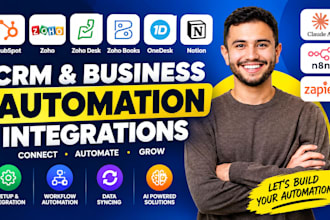 hubspot automation zoho one desk books notion claude ai n8n zapier integration