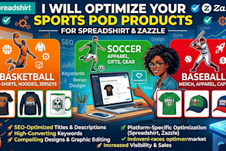 optimize pod products for basketball soccer baseball on spreadshirt