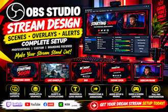 design professional obs stream scenes overlays alerts and complete setup