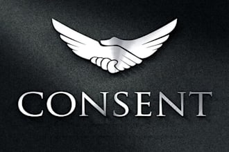 design modern 3d handshake wings business logo design