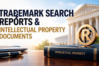draft trademark search reports and intellectual property legal documents