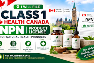 file your class 1 health canada npn product licence for nhp