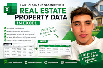 clean and organize your real estate property data in excel