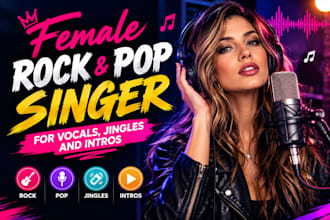 be your female rock and pop singer female singer for vocals, jingles and intros