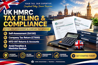 file UK hmrc self assessment, company tax returns, and vat compliance