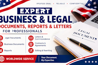 write expert business and legal documents, reports and letters for professionals